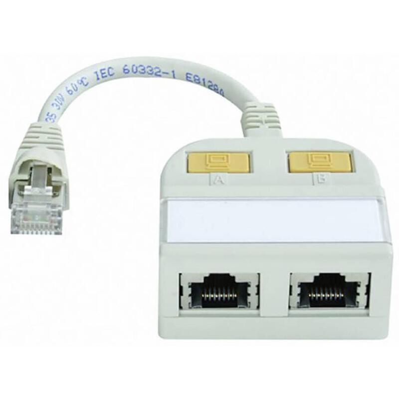 T-adapter, CAT.5E, RJ45-10-100 ISDN
