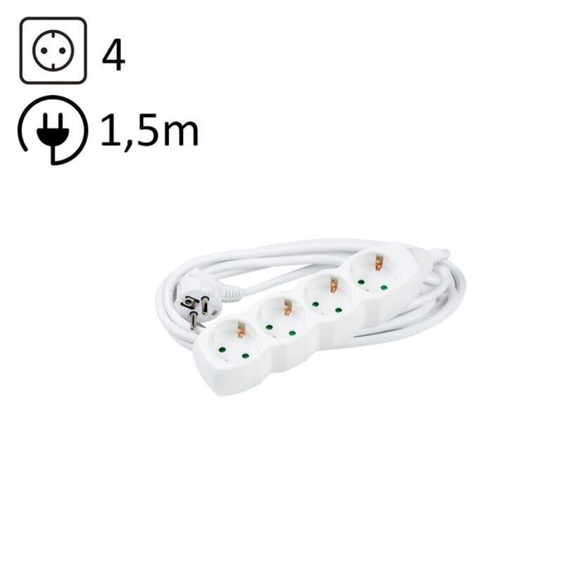 Technik Power Strip Power 4 Plugs 1,5M 16A White