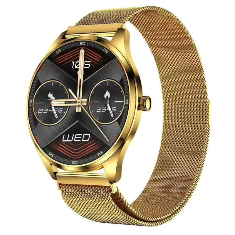 TN99 Smartwatch With Strap Milanesa Gold Llamadas Bt
