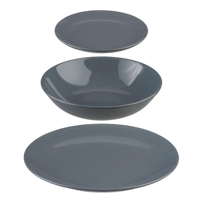 Tableware 18 Pieces Colour Grey