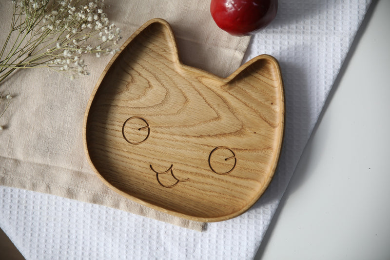 Wooden Plate For Kids - Kitty