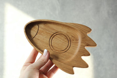 Wooden Plate For Kids - Rocket